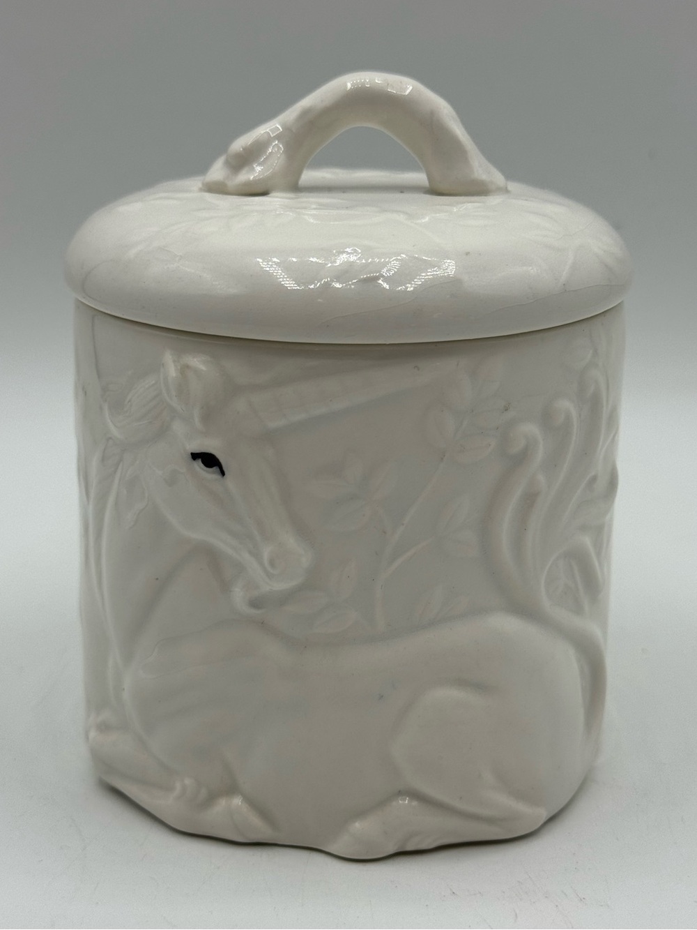 Vintage Takahashi Ceramic Unicorn Lidded Jar